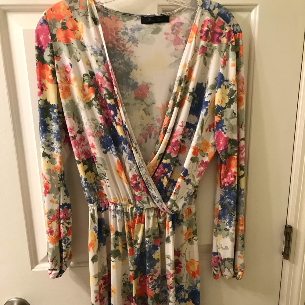 Floral long sleeve romper